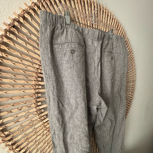 Tasso Elba Island Linen Pants XL Flat Front Drawstring Trouser Gray - Picture 4 of 15